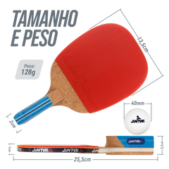 Raquete de tênis de mesa 3 estrelas Caneta Lunaris com 2 bolinhas Jintai