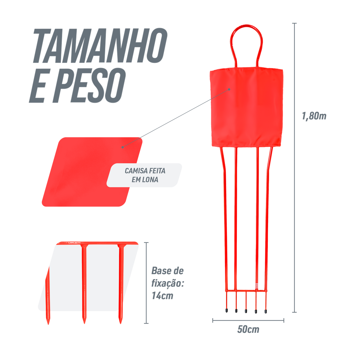 Boneco Barreira Futebol 1,80m Velden Aço Galvanizado