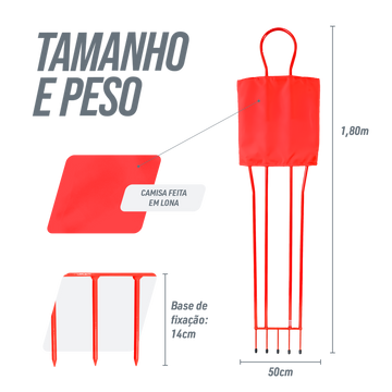 Boneco barreira para treinamento de falta no futebol 1m80 Pista e Campo