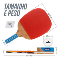 Raquete Tênis de Mesa Caneta Jintai Lunaris 3 Estrelas ITTF