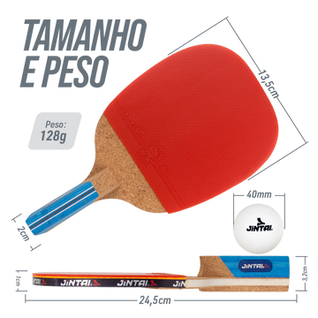 Raquete Tênis de Mesa Caneta Jintai Lunaris 3 Estrelas ITTF