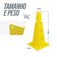 Cone Furado 38cm para Treino Esportivo Velden - Unidade