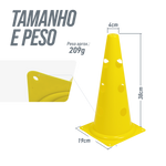 Cone de plástico 38cm com furos Pista e Campo