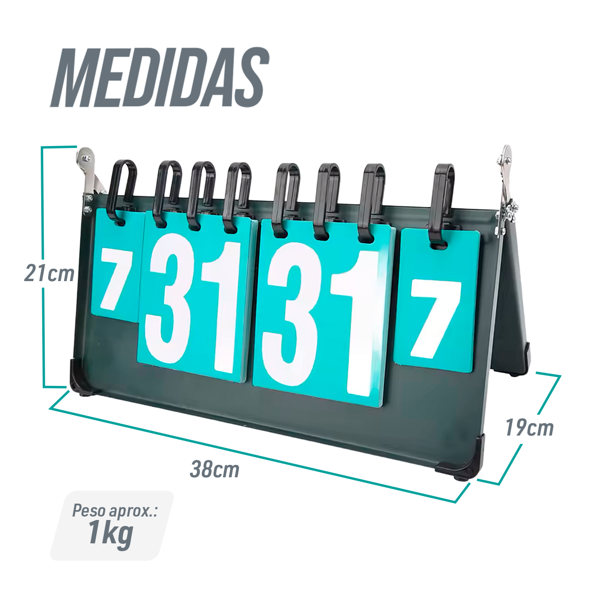 Placar Metálico até 7 Sets para Tênis de Mesa Jintai