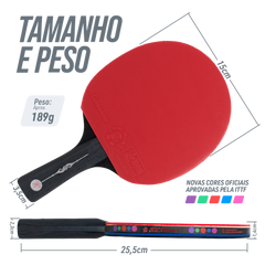Raquete Tênis de Mesa Commander Giant Dragon 5 Estrelas ITTF