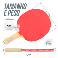 Kit Recreativo Tênis de Mesa 2 Raquetes Controle 3 Bolas ABS Pista e Campo