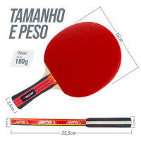 Raquete de Tênis de Mesa Jintai Flame — Borracha Aprovada pela ITTF