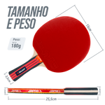 Raquete de Tênis de Mesa Jintai Flame — Borracha Aprovada pela ITTF