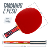 Raquete de Tênis de Mesa Jintai Flame — Borracha Aprovada pela ITTF