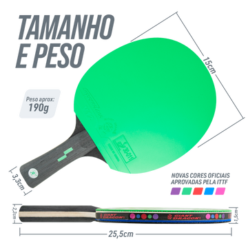 Kit de 2 raquetes (4 estrelas) e 3 bolinhas de tênis de mesa premium Giant Dragon - com bolsa