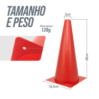 Cone de sinalização de plástico 30cm Pista e Campo