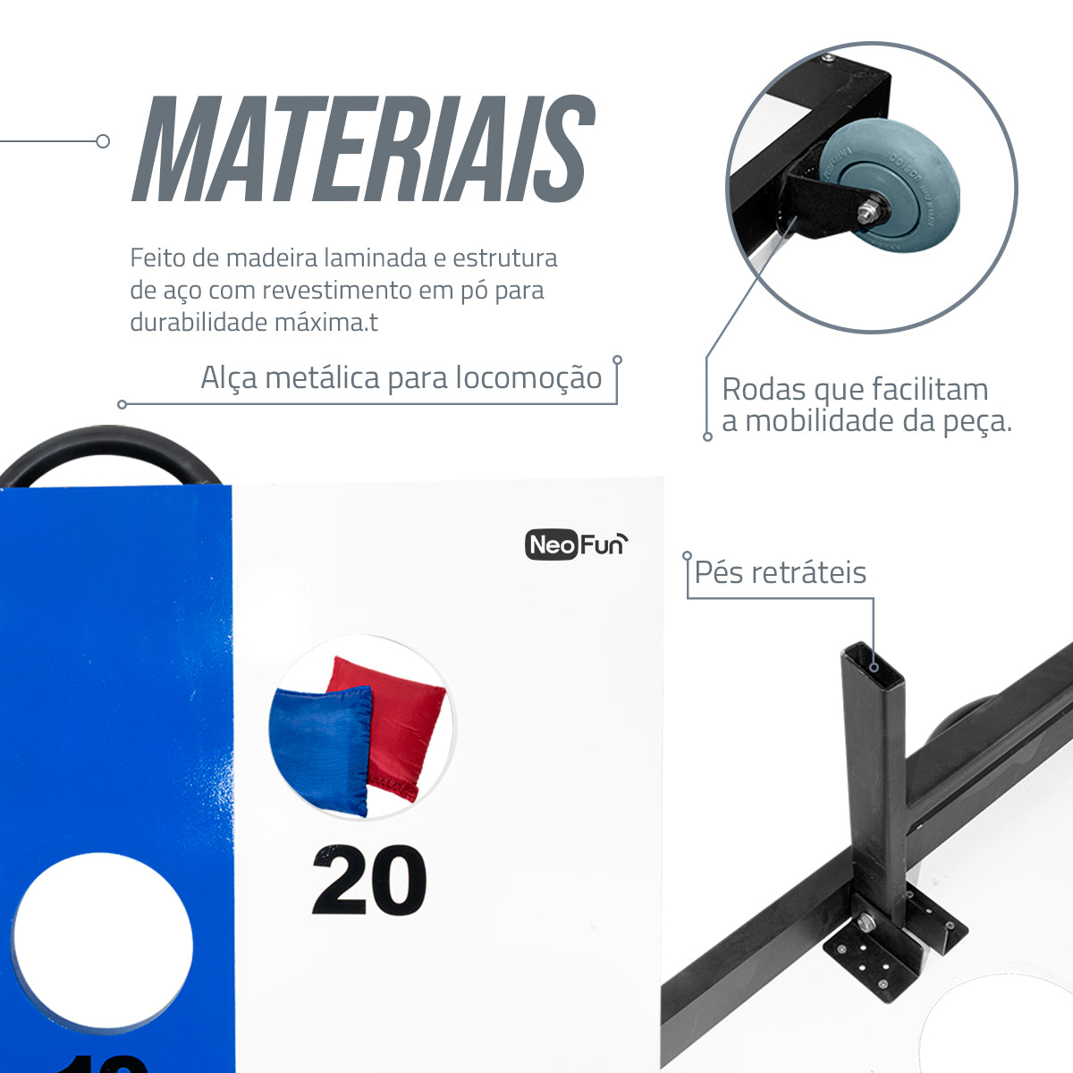 Jogo Corn Hole Saco No Buraco detalhes