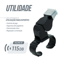 Apito de plástico tipo fox com dedal Pista e Campo