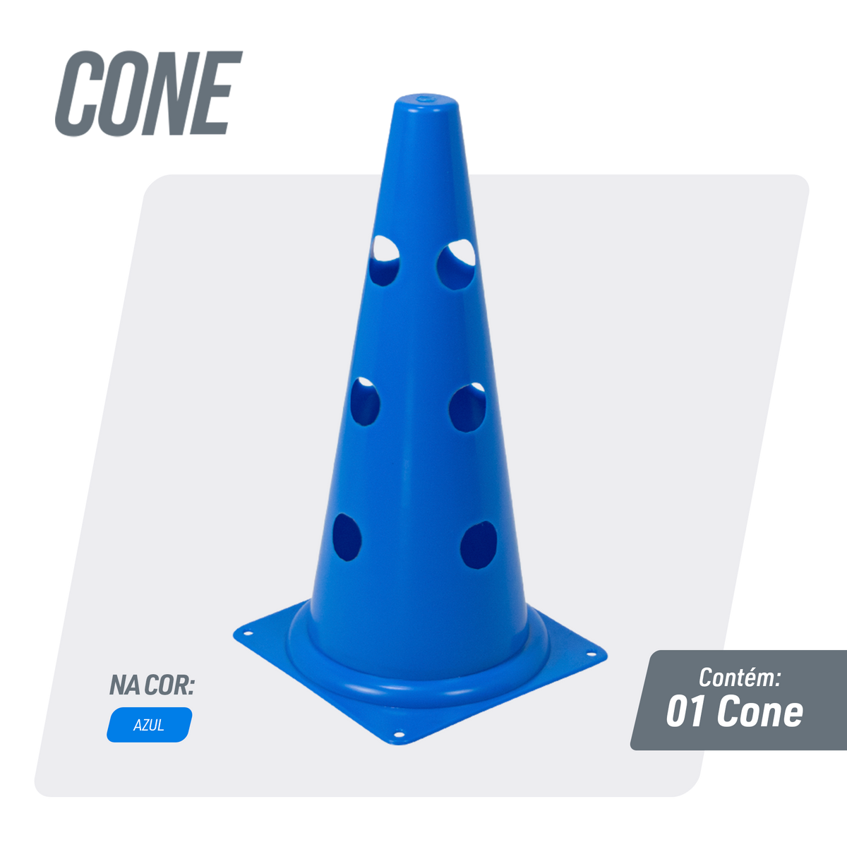 Cone Furado 38cm para Treino Esportivo Velden - Unidade