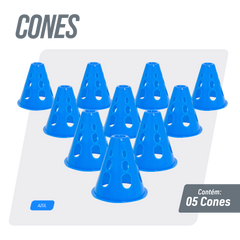 Cone de plástico 8cm vazado pequeno para manobras Pista e Campo - cnj com 10 und