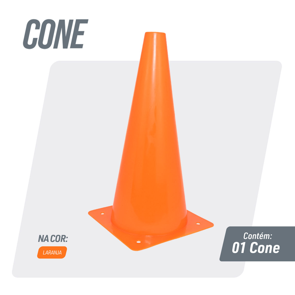 Cone Flexível 30cm para Treino Esportivo Velden - Unidade