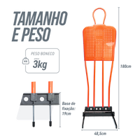 Boneco barreira para treinamento de falta no futebol com base Pista e Campo