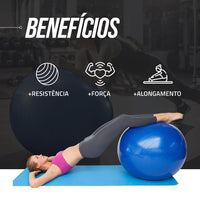 Bola de Pilates Gym Ball 45cm Antiestouro com Bomba Pista e Campo