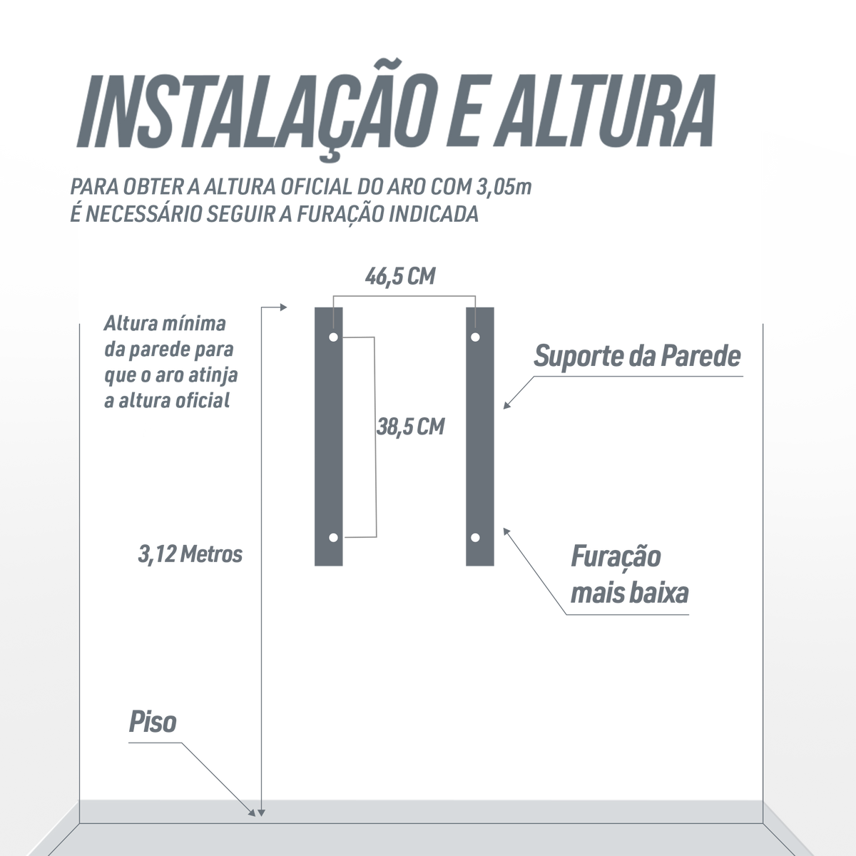 Tabela de basquete de parede quadro transparente de 120x80cm com aro e rede Velden