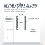 Tabela de basquete de parede quadro transparente de 120x80cm com aro e rede Velden