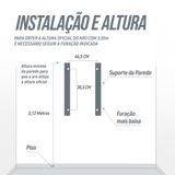 Tabela de basquete de parede quadro transparente de 120x80cm com aro e rede Velden