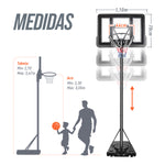 Tabela de basquete adulto móvel com poste, tabela de acrílico e aro Velden