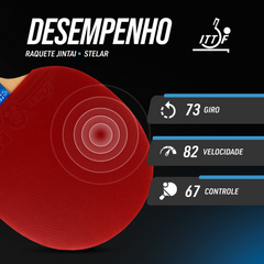 Raquete de Tênis de Mesa Jintai Stelar 4 Estrelas — Lâmina 5 Camadas