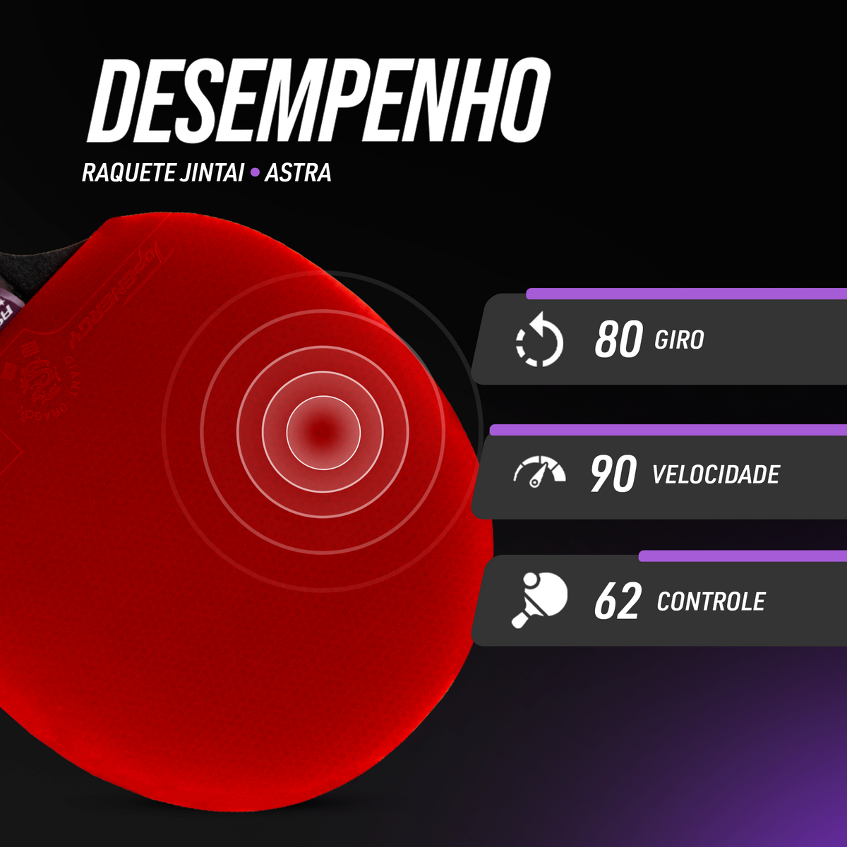 Raquete de Tênis de Mesa Jintai Astra — Alta Performance Aprovada pela ITTF