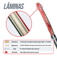 Raquete de tênis de mesa 7 estrelas Superveloce Giant Dragon