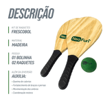 Raquete de Frescobol de Madeira com Bolinha NeoFun