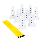 Kit 8 Cones 23cm e 4 Hastes 1m para Treino de Agilidade Velden