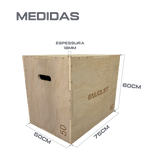 Caixa de Salto Plyo Box 3 em 1 Envolst 50x60x75cm Madeira 18mm