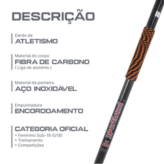 Dardo de Atletismo 500g Sportland Carbon Homologado WA-IAAF