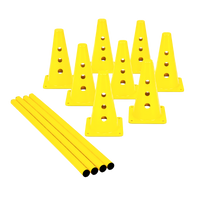 Kit 8 Cones de Agilidade Furados 23cm com 4 Hastes Velden