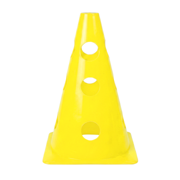 Cone de sinalização 23cm de PVC fluorescente com furos para hastes Pista e Campo