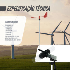 Anemômetro medidor de vento compacto Pista e Campo