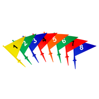 Bandeirolas numeradas plásticas multiuso Pista e Campo - cnj com 08 und (1-8)