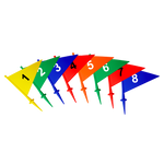 Bandeirolas numeradas plásticas multiuso Pista e Campo - cnj com 08 und (1-8)