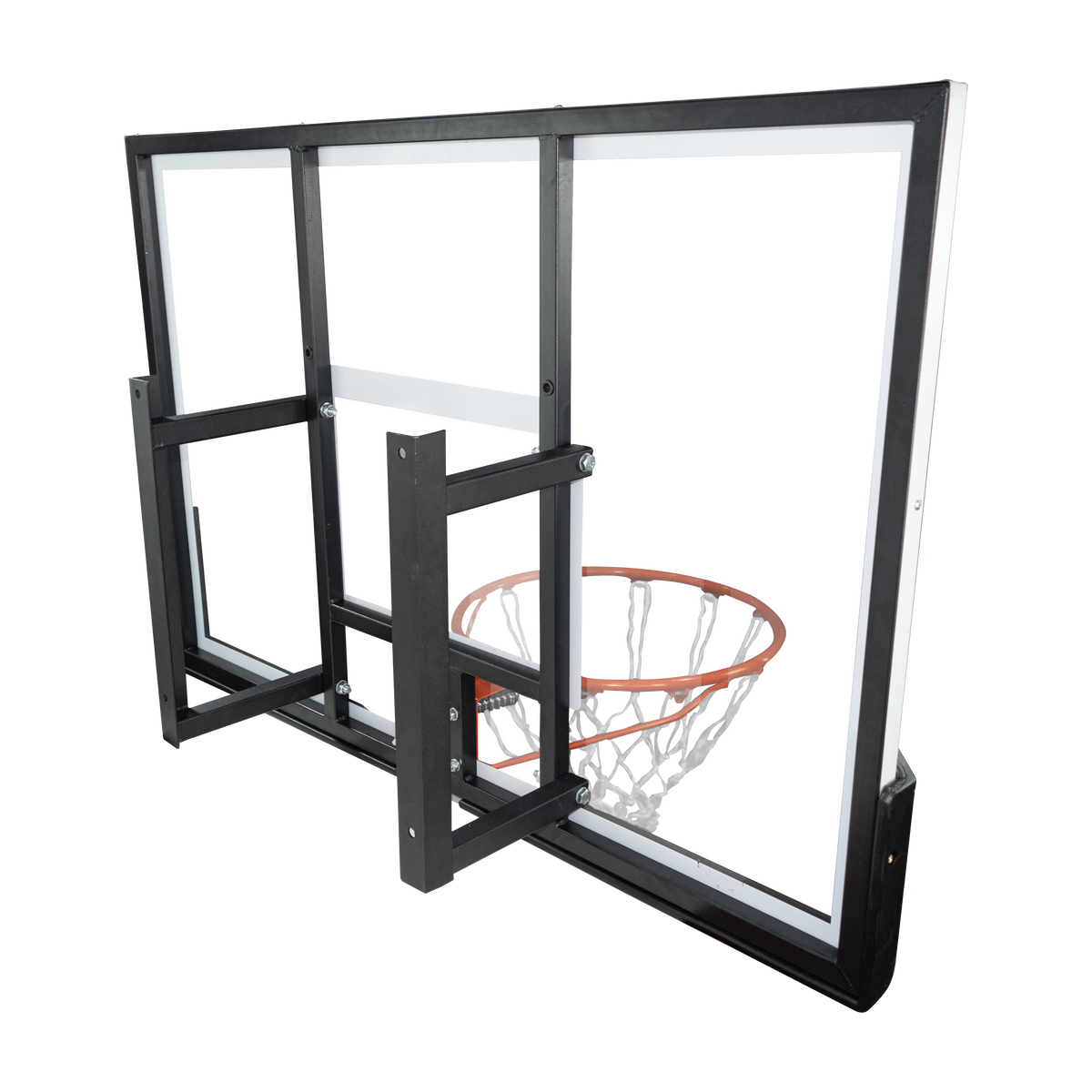 Tabela de basquete de parede quadro transparente de 120x80cm com aro e rede Velden