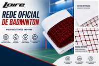 Rede Tamanho Oficial de Badminton 6,10x0,76m com Faixa de Vinil Loire
