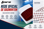 Rede Tamanho Oficial de Badminton 6,10x0,76m com Faixa de Vinil Loire