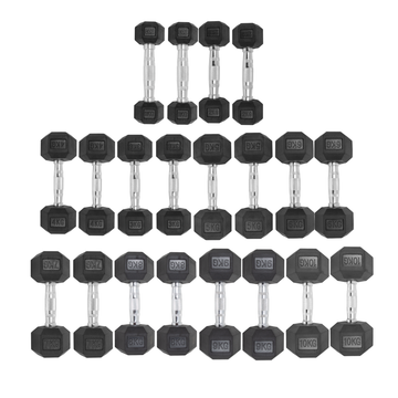 Kit 110kg Halteres Sextavados Emborrachados Envolst - 1 a 10kg