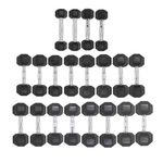 Kit 110kg Halteres Sextavados Emborrachados Envolst - 1 a 10kg