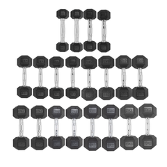 Kit 110kg Halteres Sextavados Emborrachados Envolst - 1 a 10kg