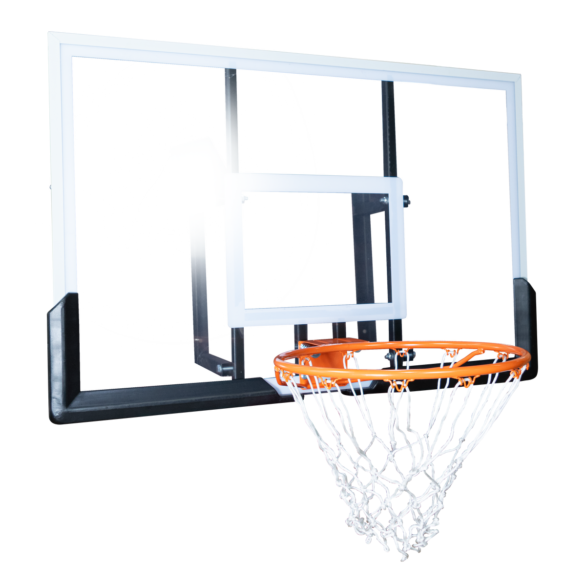 Tabela de basquete de parede quadro transparente de 120x80cm com aro e rede Velden