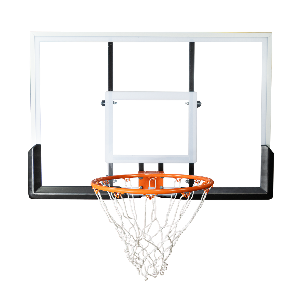 Tabela de basquete de parede quadro transparente de 120x80cm com aro e rede Velden