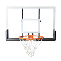 Tabela de basquete de parede quadro transparente de 120x80cm com aro e rede Velden
