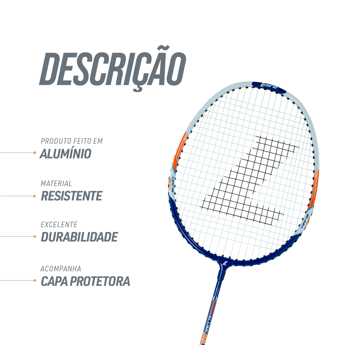 Raquete de Badminton Alumínio Isométrica Loire