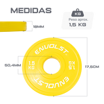 Kit 15kg Anilhas Olímpicas Fracionadas Coloridas Envolst