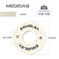 Kit 15kg Anilhas Olímpicas Fracionadas Coloridas Envolst